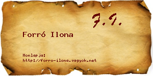 Forró Ilona névjegykártya