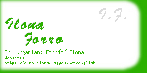ilona forro business card